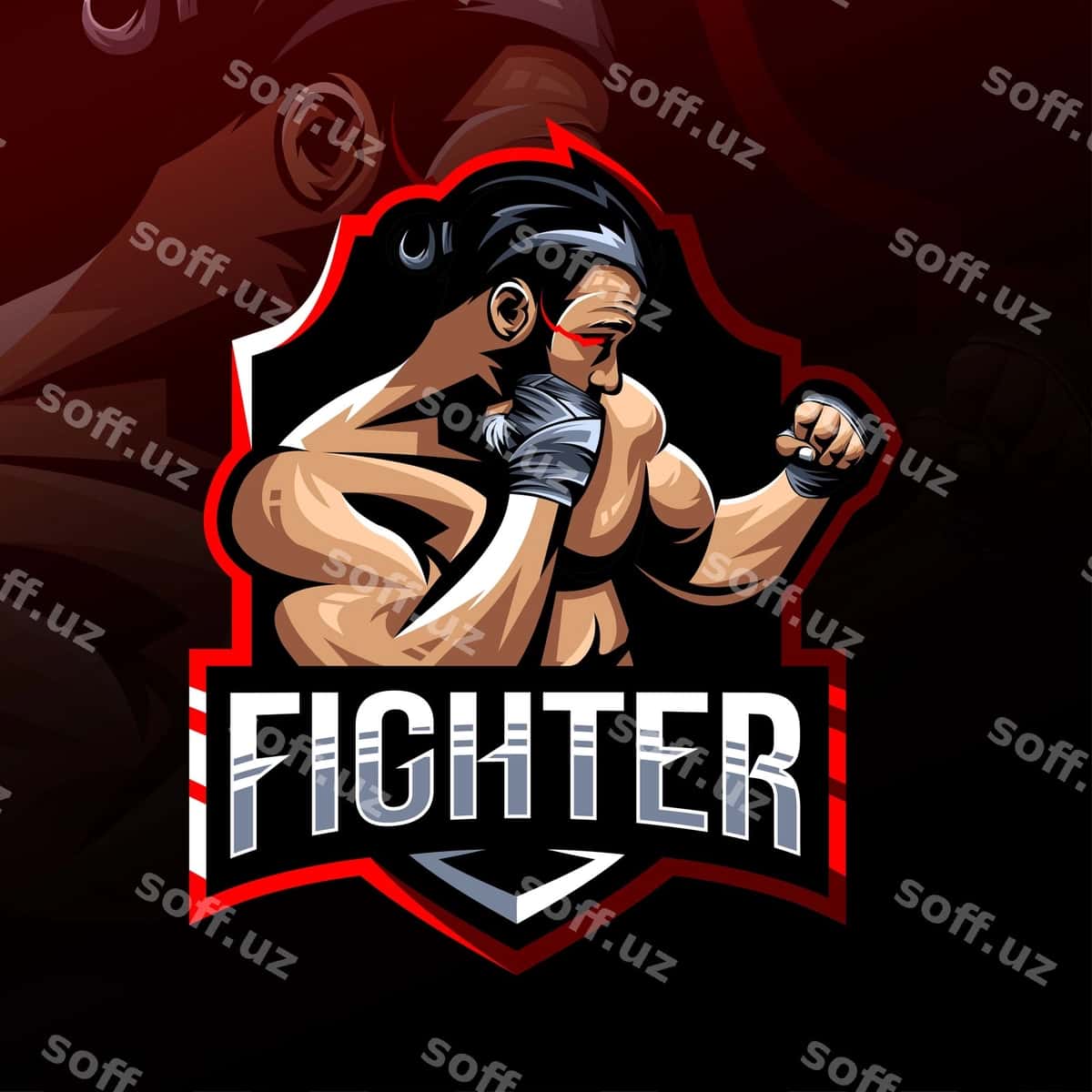 Jangchi maskot logotipi esport | Fighter mascot logo esport 1