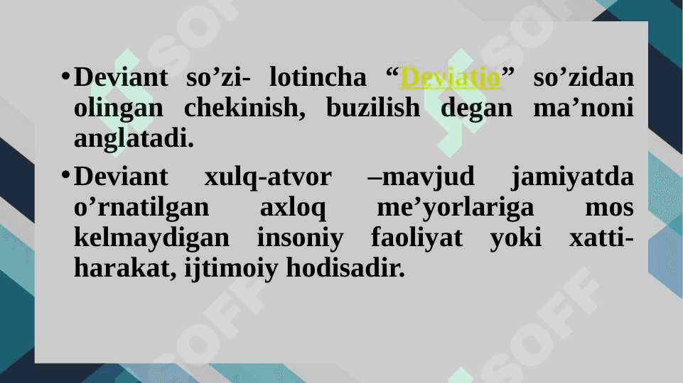 DEVIANT XULQ-ATVOR PSIXOLOGIYASI 2