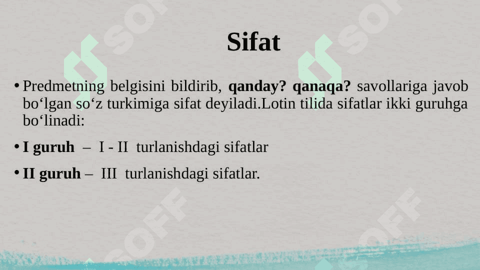 I-II Turlanishdagi sifatlar 2