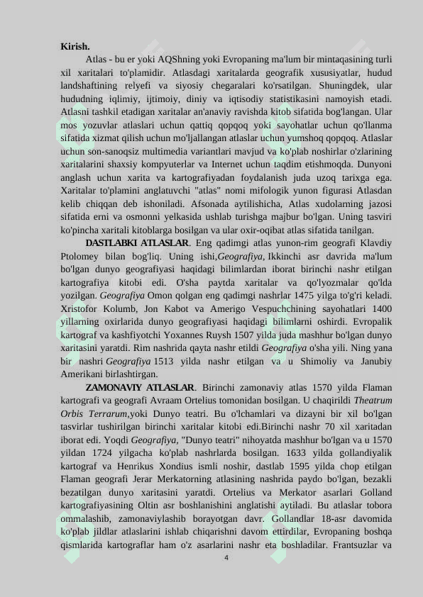 2010-yili chop etilgan Oʻzbekiston respublikasi tuproq qoplamlari atlasini oʻrganish va tahlil qilish” 4