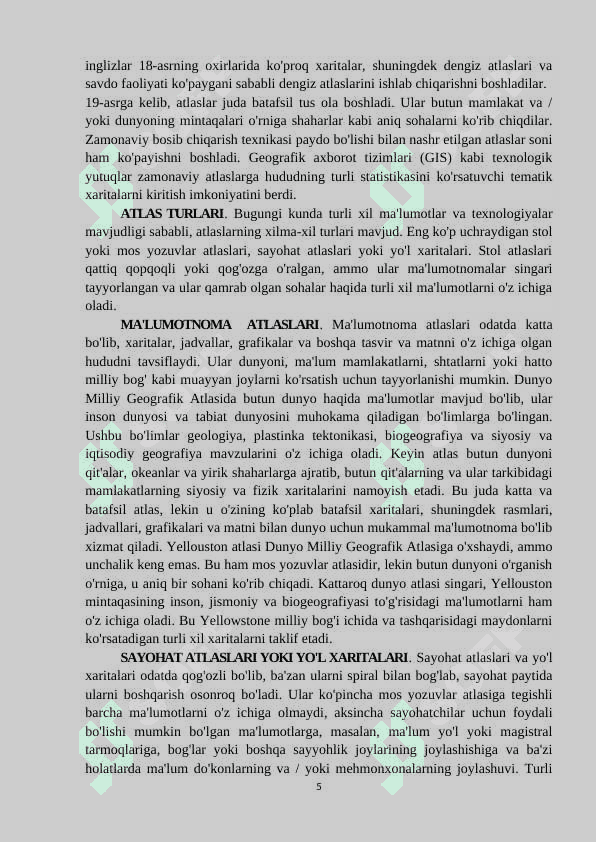 2010-yili chop etilgan Oʻzbekiston respublikasi tuproq qoplamlari atlasini oʻrganish va tahlil qilish” 5