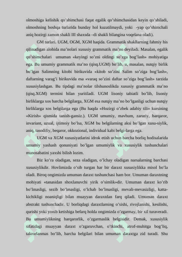 SO’ZNING  GRAMMATIK MA’NOSI, GRAMMATIK SHAKLI. 5