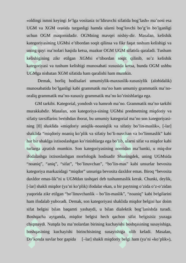 SO’ZNING  GRAMMATIK MA’NOSI, GRAMMATIK SHAKLI. 8