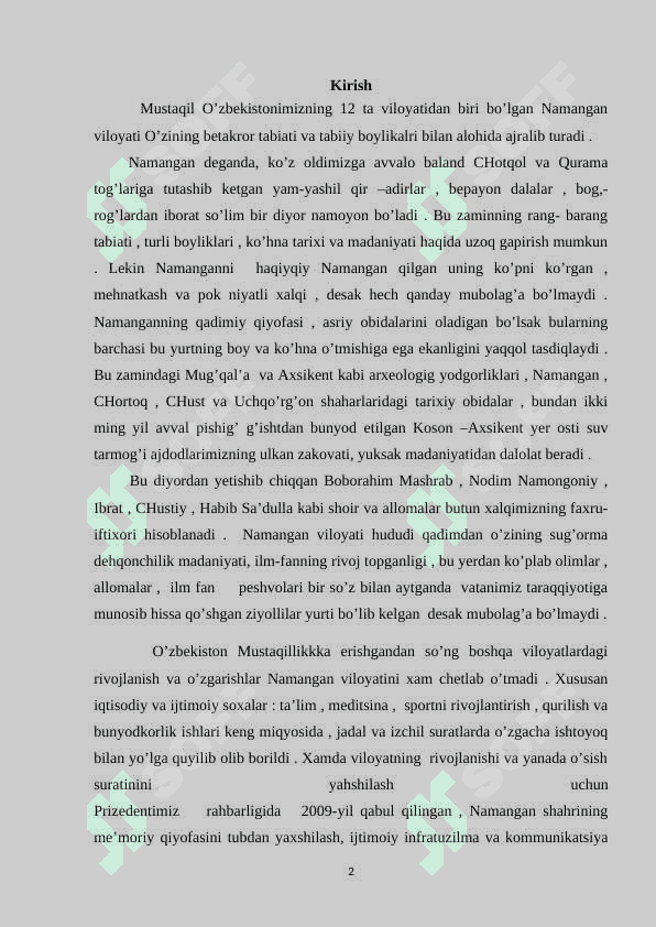 Namangan viloyatiga qtisodiy geografik tavsif 2