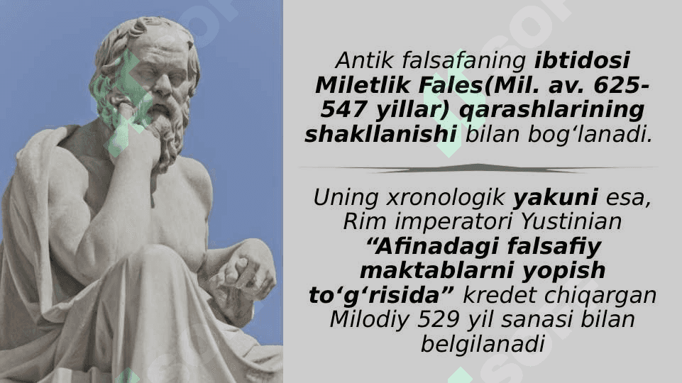 Falsafiy tafakkur taraqqiyoti bosqichlari: G‘arb falsafasi 2