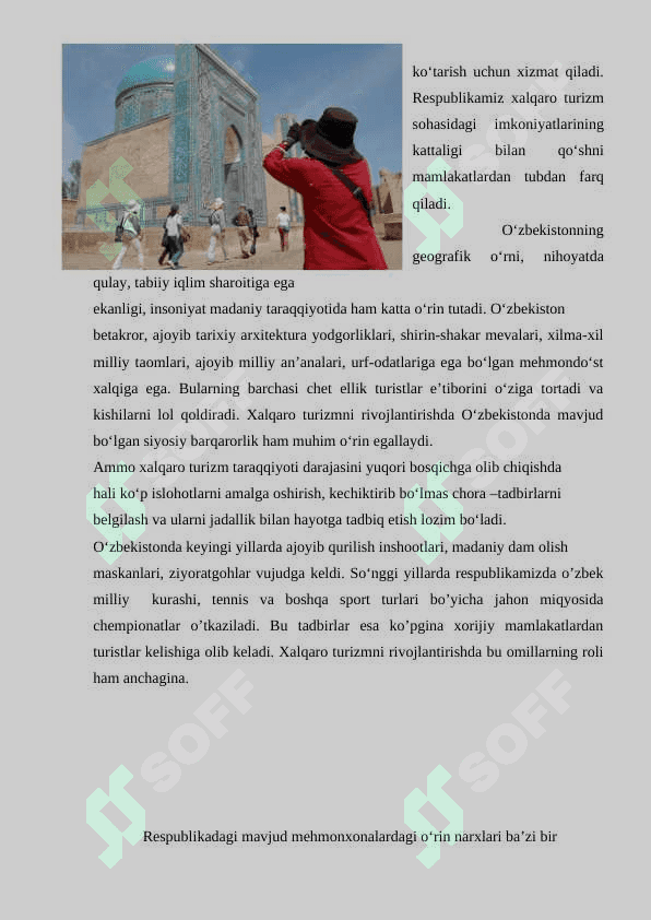 O‘zbekistonda turizmni rivojlantirish va uning istiqbollari 3