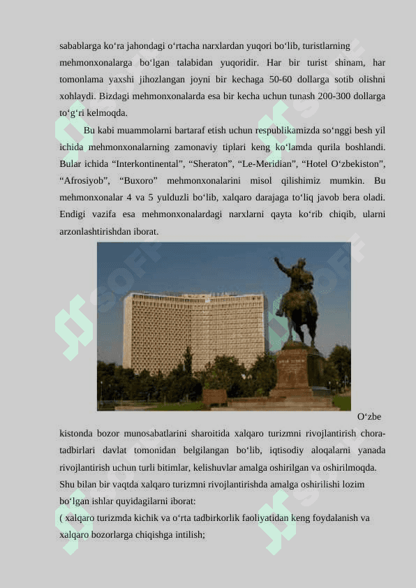 O‘zbekistonda turizmni rivojlantirish va uning istiqbollari 4