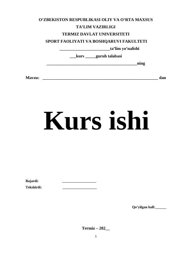 ISHLAB CHIQARISHDA KASBIY AMALIY JISMONIY TAYYORGARLIK