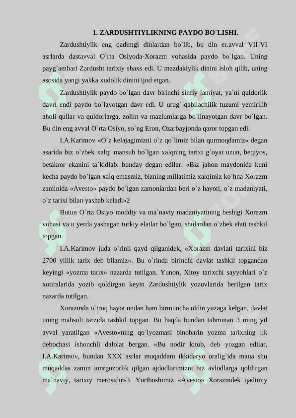 Markaziy Osiyo madaniyati rivojlanishida zardushtiylikning o'rni 2