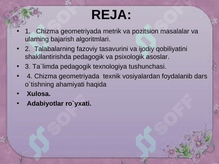 JIPSLASHTIRISH USTMA-UST QO'YISH USULIDA POZITSION VA METRIK MASALALAR YECHISH 2
