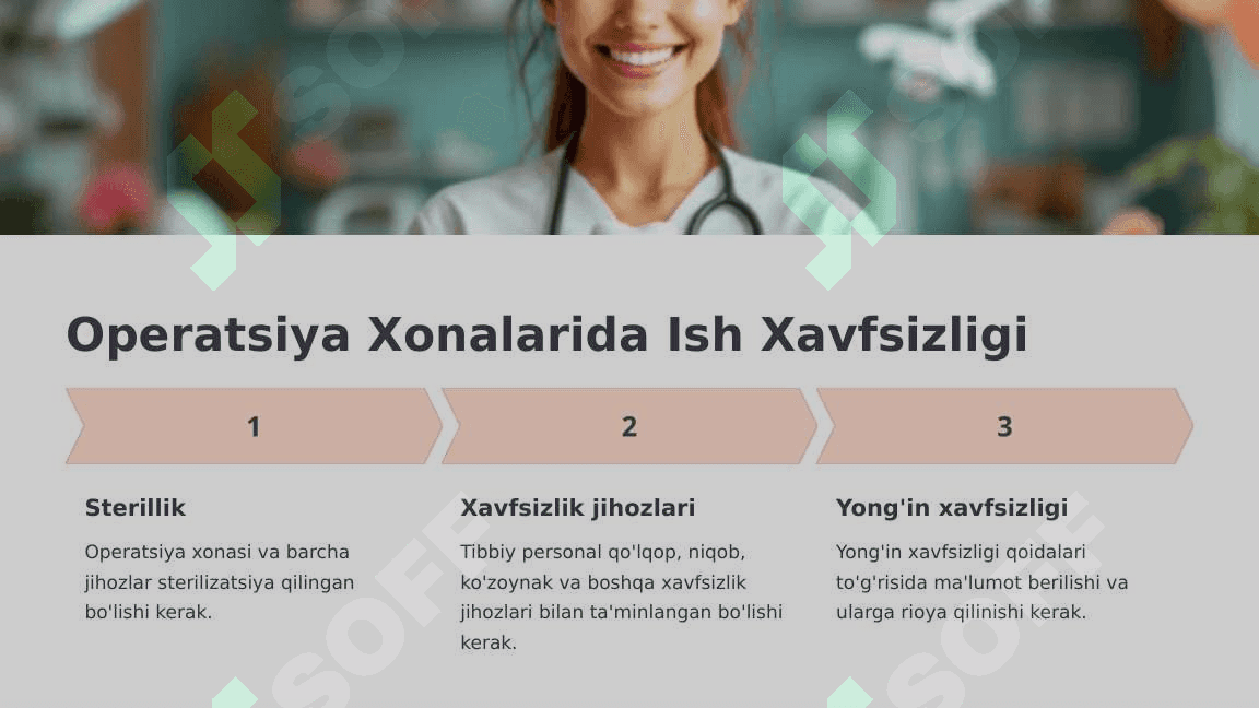Stomatologiyada ish xavfsizligi. Statsionar bo‘limlarda ish xavfsizligi 6