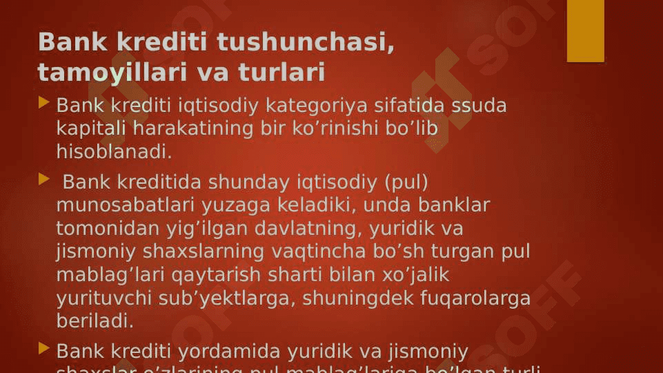 Bank sohasini huquqiy tartibga solish 3