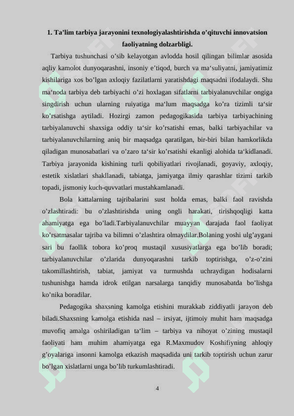 TARBIYA JARAYONINI AMALGA OSHIRISHDA INNOVATSION TEXNOLOGIYALARDAN 4