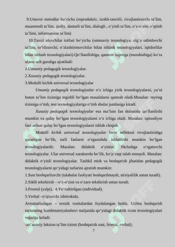 TARBIYA JARAYONINI AMALGA OSHIRISHDA INNOVATSION TEXNOLOGIYALARDAN 7
