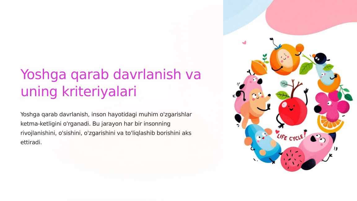 Yoshga qarab davrlanish va uning kriteriyalari