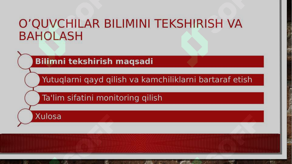 O’quvchilar bilimini tekshirish va baholash 2