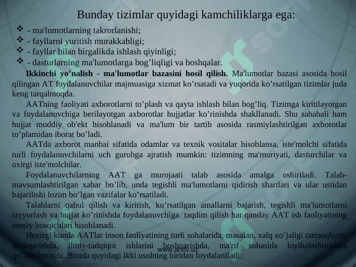 Ma'lumotlar bazalari bilan ishlash texnologiyalari 3