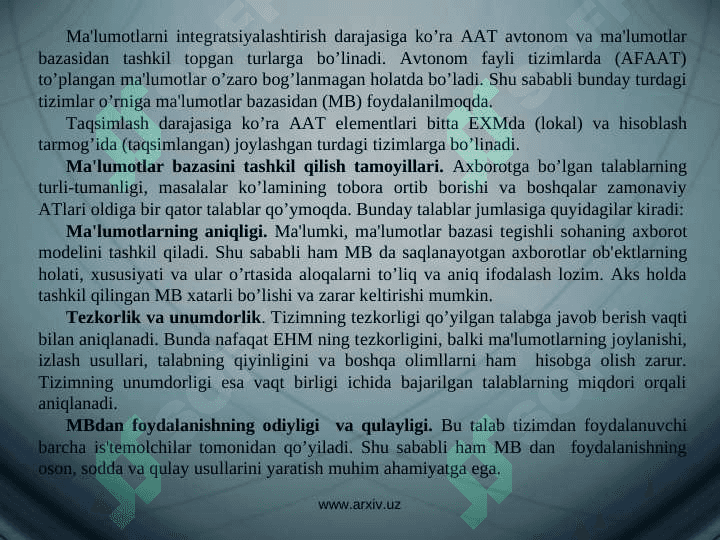 Ma'lumotlar bazalari bilan ishlash texnologiyalari 5