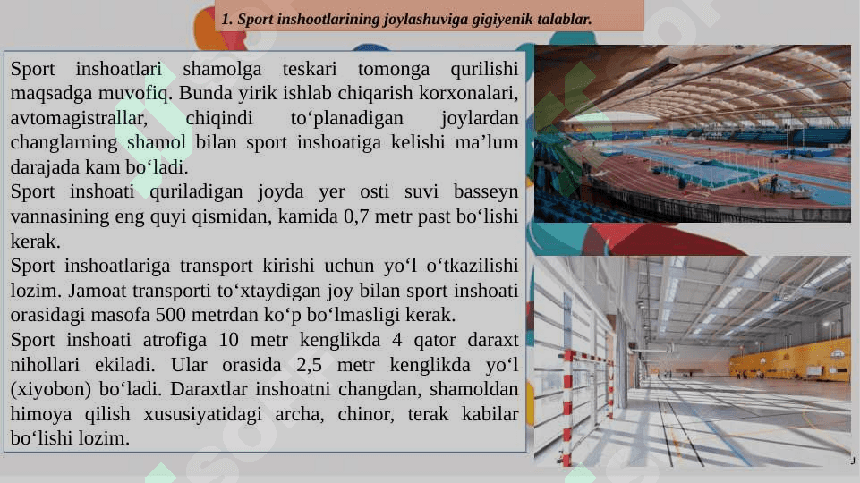 Sport inshootlari gigiyenasi va jismoniy tarbiya hamda sport bilan shugʻullanuvchilarning shaxsiy gigiyenasi 2