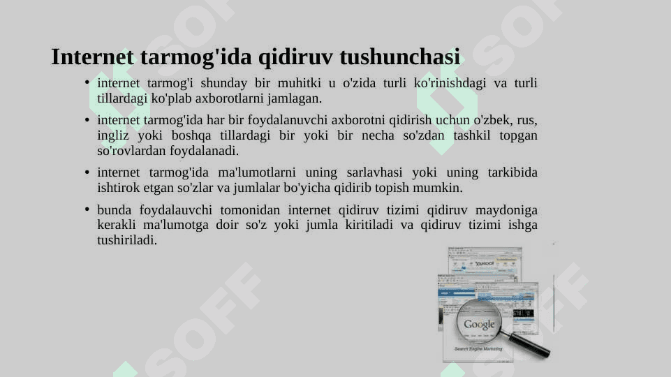 Internet tarmog’i va uning tashkil etilishi 8