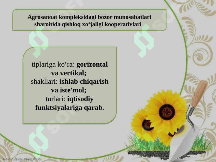 Kooperatsiyalarning tasniflanishi 3