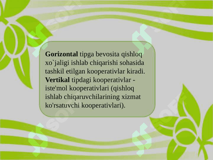 Kooperatsiyalarning tasniflanishi 4