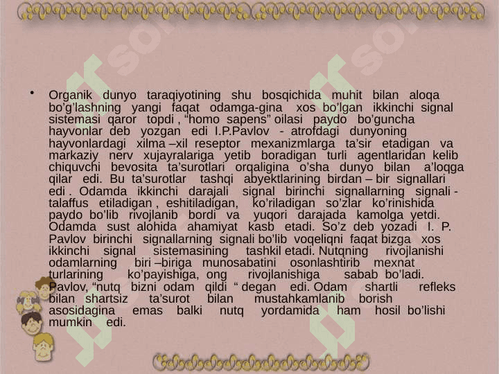 Oliy nerv faoliyatining tiplari 7
