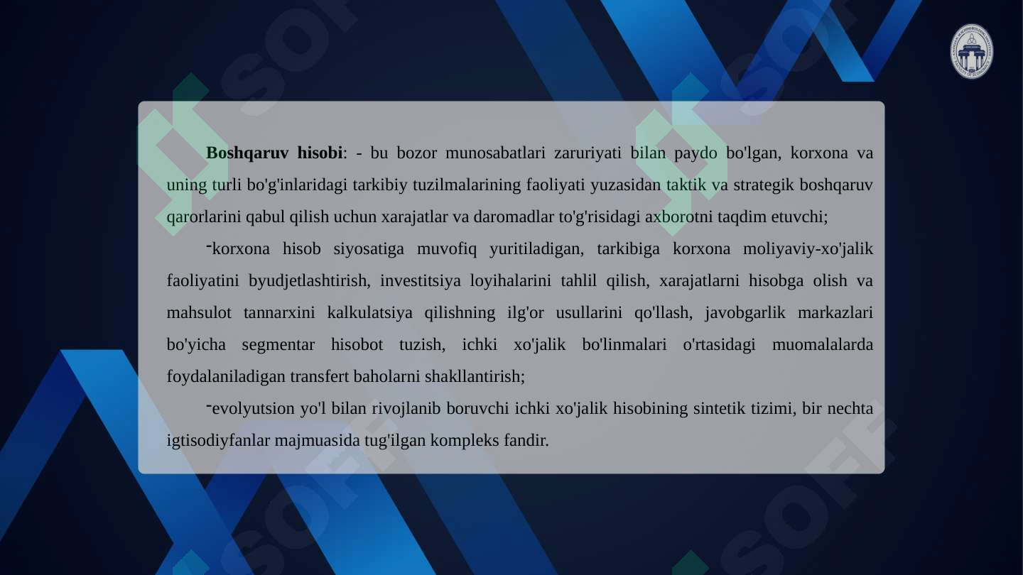 Korxonalarda boshqaruv hisobini tashkil qilish tartibi 4
