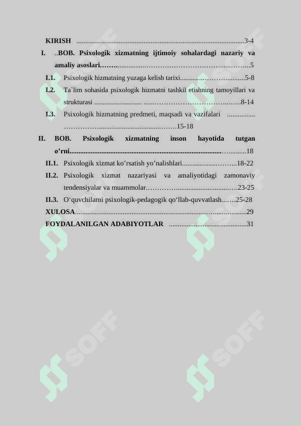 Psixologik xizmatning ijtimoiy sohalardagi nazariy va amaliy asoslari 2