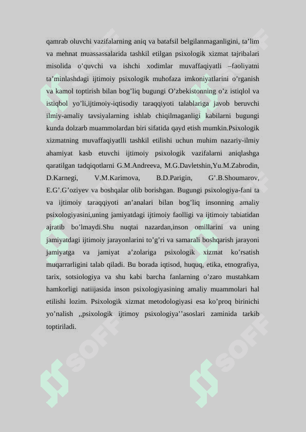 Psixologik xizmatning ijtimoiy sohalardagi nazariy va amaliy asoslari 4