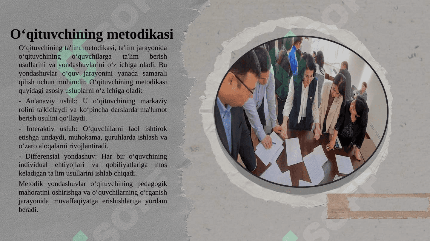 O‘qituvchining pedagogik mahorati. O‘zbekiston Respublikasi Prezidenti Sh.M.Mirziyoyev asarlarida ta'lim-tarbiya masalalari 5