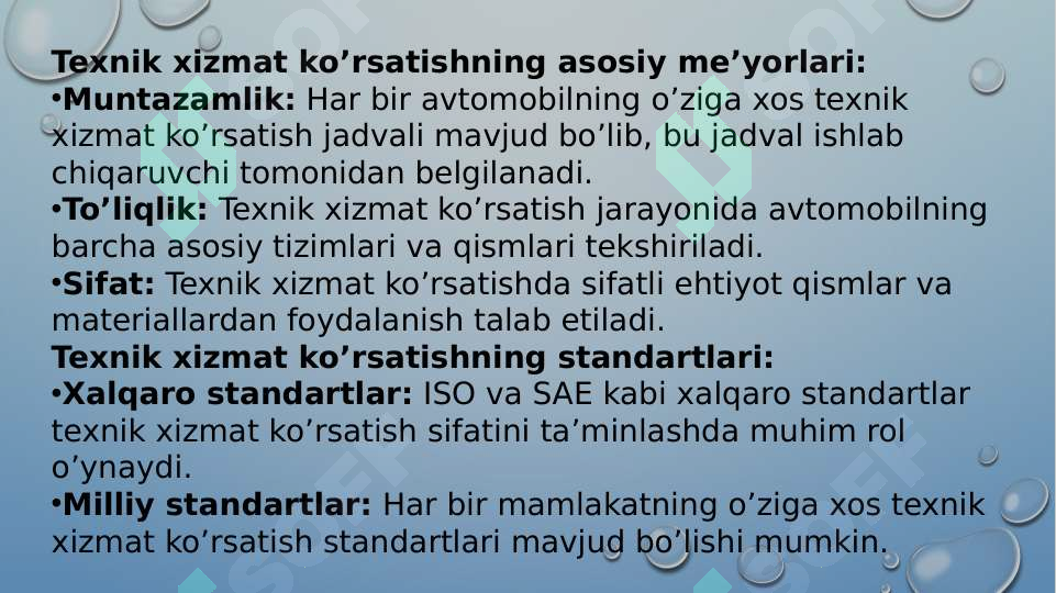 Avtomobillarga texnik xizmat koʻrsatish va ta'mirlash tizimi 3