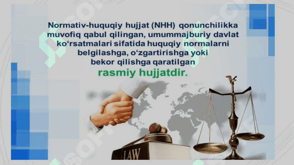 Normativ huquqiy hujjatlar turlari 2