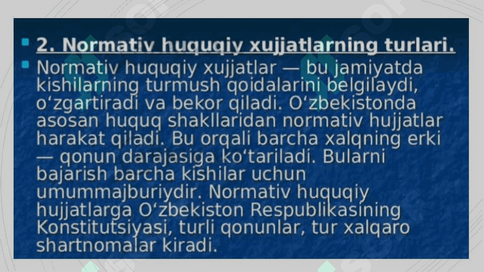 Normativ huquqiy hujjatlar turlari 7