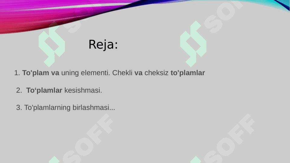 To'plamlar va uning ustida amallar 2