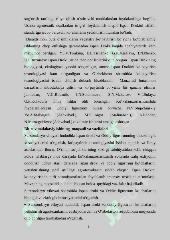 KO‘KALAMZORLASHTIRISHDA MANZARALI BUTASIMON DARAXTLARNI YETISHTIRISH TEXNOLOGIYASI 8