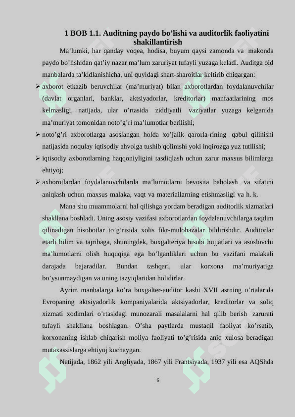 Auditorni paydo bo’lishi va rivojlanish bosqichlari 6