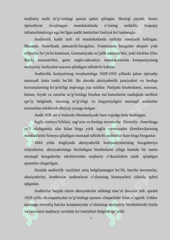 Auditorni paydo bo’lishi va rivojlanish bosqichlari 7
