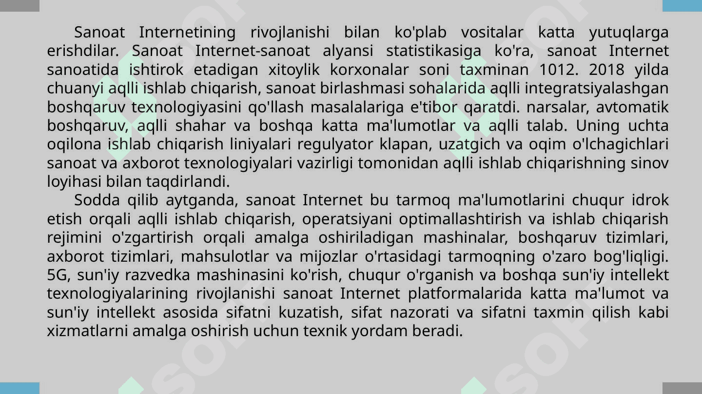 Sanoat Interneti. Robototexnika komponentlari (sanoat robotlari). Simsiz aloqa texnologiyalari. Virtual haqiqat texnologiyalari. 4