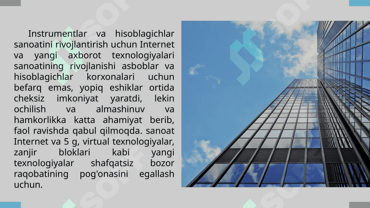 Sanoat Interneti. Robototexnika komponentlari (sanoat robotlari). Simsiz aloqa texnologiyalari. Virtual haqiqat texnologiyalari. 7