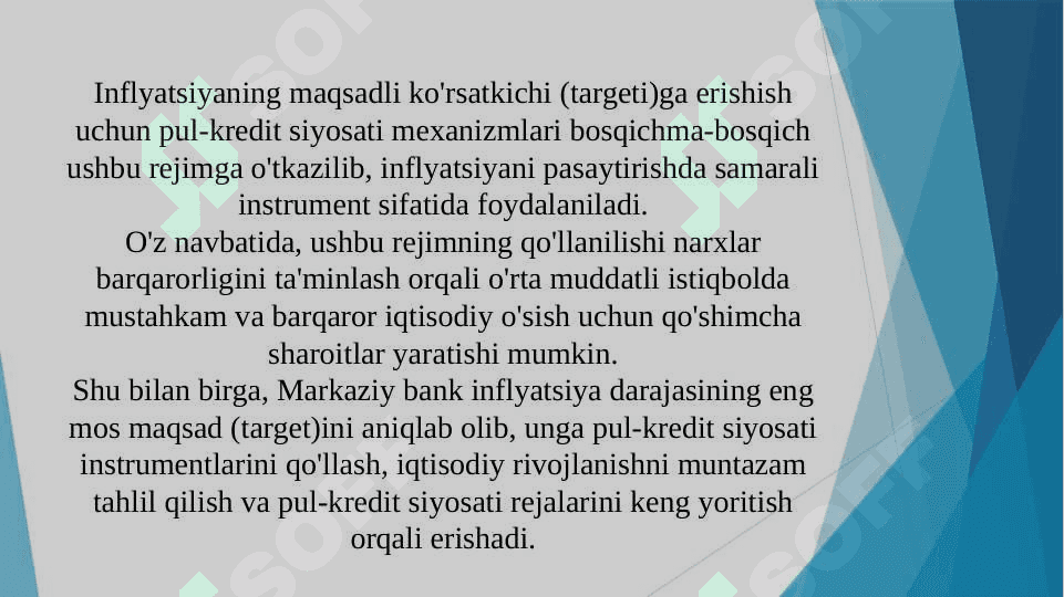 Inflatsiyani targetlash siyosati. 3