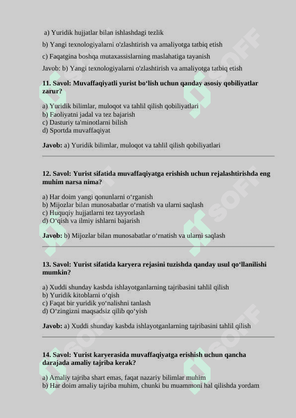 Huquqiy ko‘nikmalar va metodologiya fanidan test 3