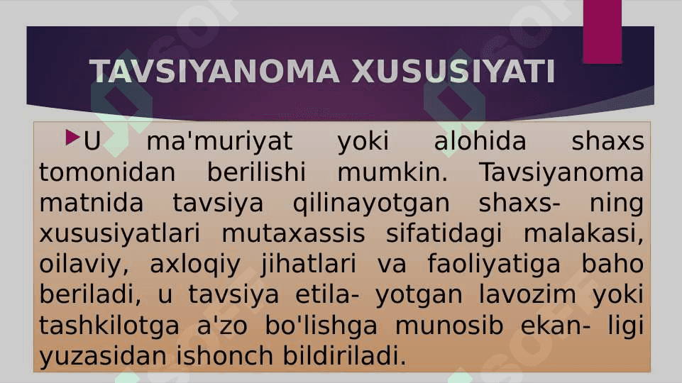 TAVSIYANOMA yozish tartibi 4
