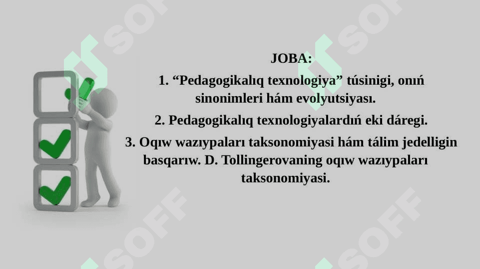 Tálim procesine salıstırǵanda texnologiyalıq jantasıw 2