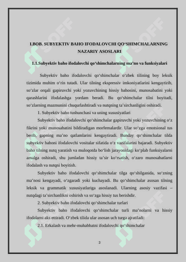 O‘QUVCHILARNING SUBYEKTIV  BAHO IFODALOVCHI QO‘SHIMCHALAR USLUBIYATI USTIDA ISHLASH MALAKALARINI RIVOJLANTIRISH (10-SINF MISOLIDA) 4
