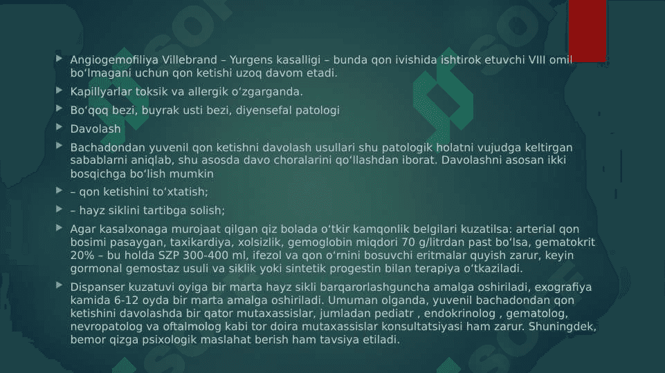 Bachadondan anomal qon ketishlari 8