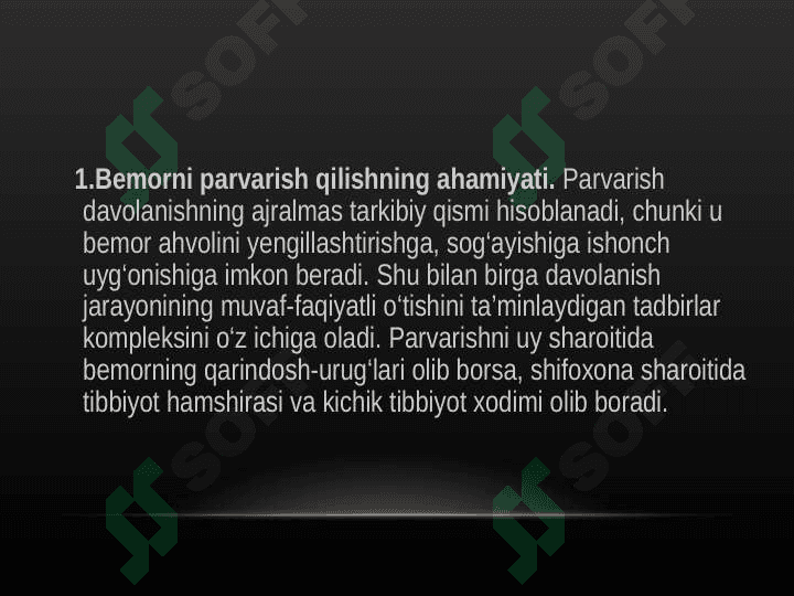 Bеmоrlаrni UMUMIY pаrvаrish 2