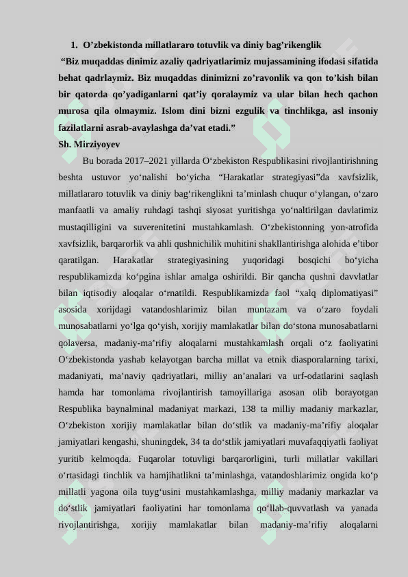 Xavfsizlik millatlararo totuvlik va diniy bag‘rikenglikni ta’minlash 2
