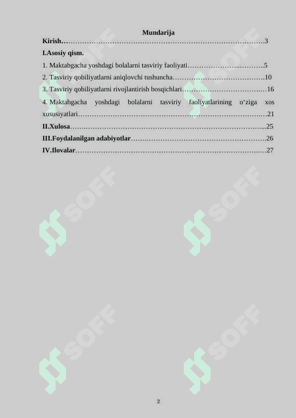 Maktabgacha yoshdagi bolalarni tasviriy faoliyat mashg‘ulotlari orqali ijodkorligini rivojlantirish 2