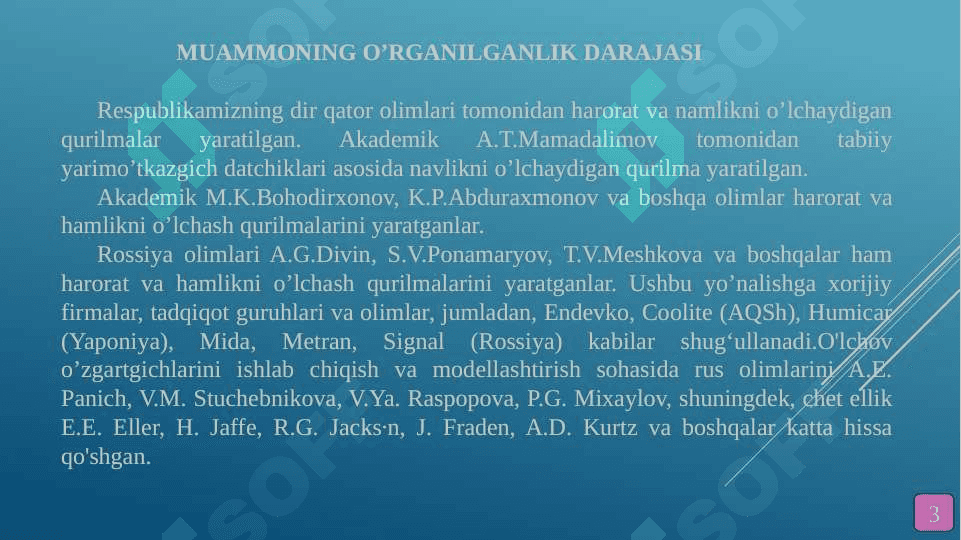SANOAT OBYEKTLARIDA NAMLIK VA HARORATNI O’LCHASH QURILMASINI YARATISH 3